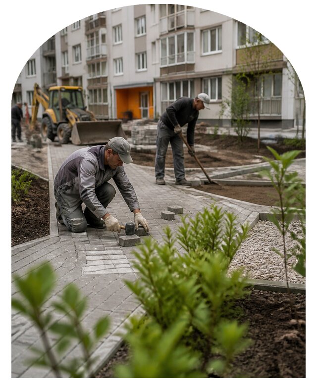 Благоустройство двора многоквартирного дома в Кстове