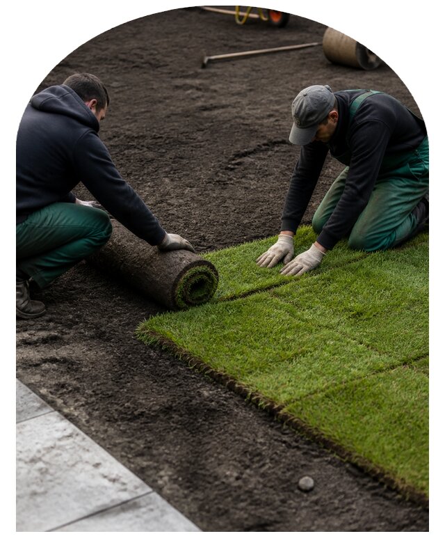 Профессиональное устройство газона на участке в Кстове